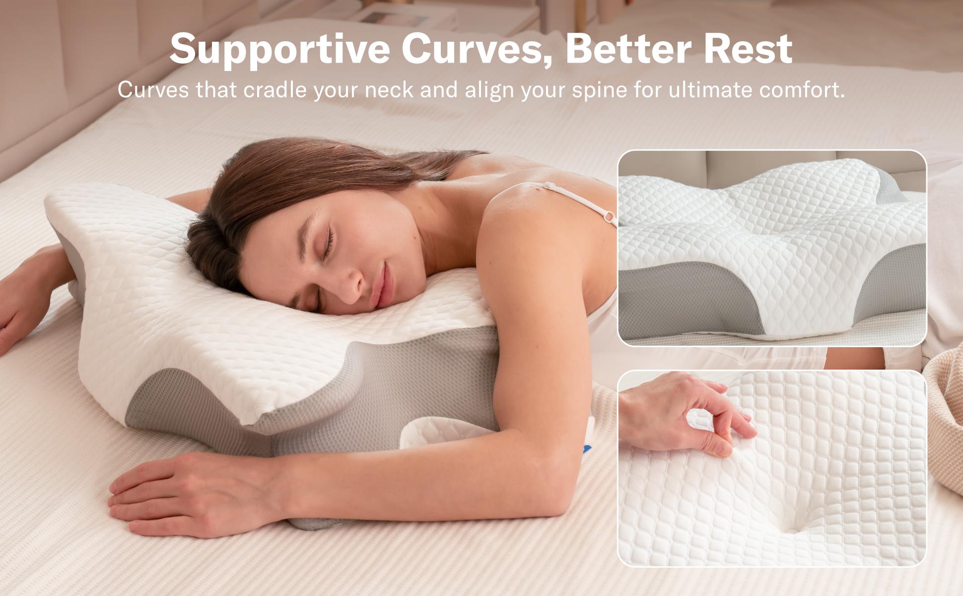 Supportive curved pillow design
