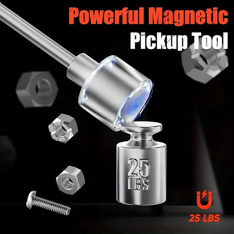 magnetic tool parts mat and telescoping magnetic pickup tool flexible magnetic tool holder pad with built in magnets 25lbs   extendable magnet non electric no battery required for   screw bolt Product details 4