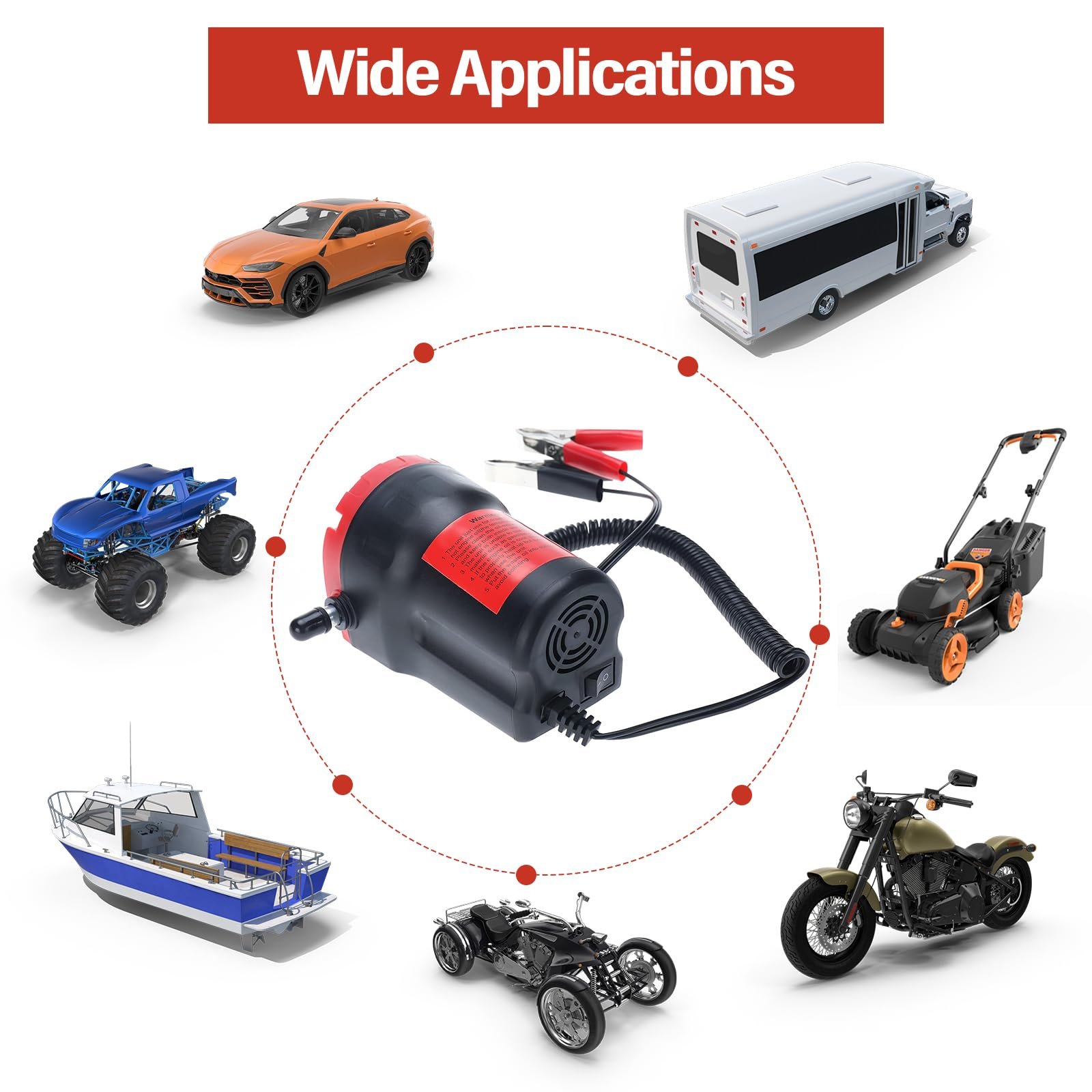 Oil pump used for cars, trucks, boats, motorcycles, ATVs and lawn equipment