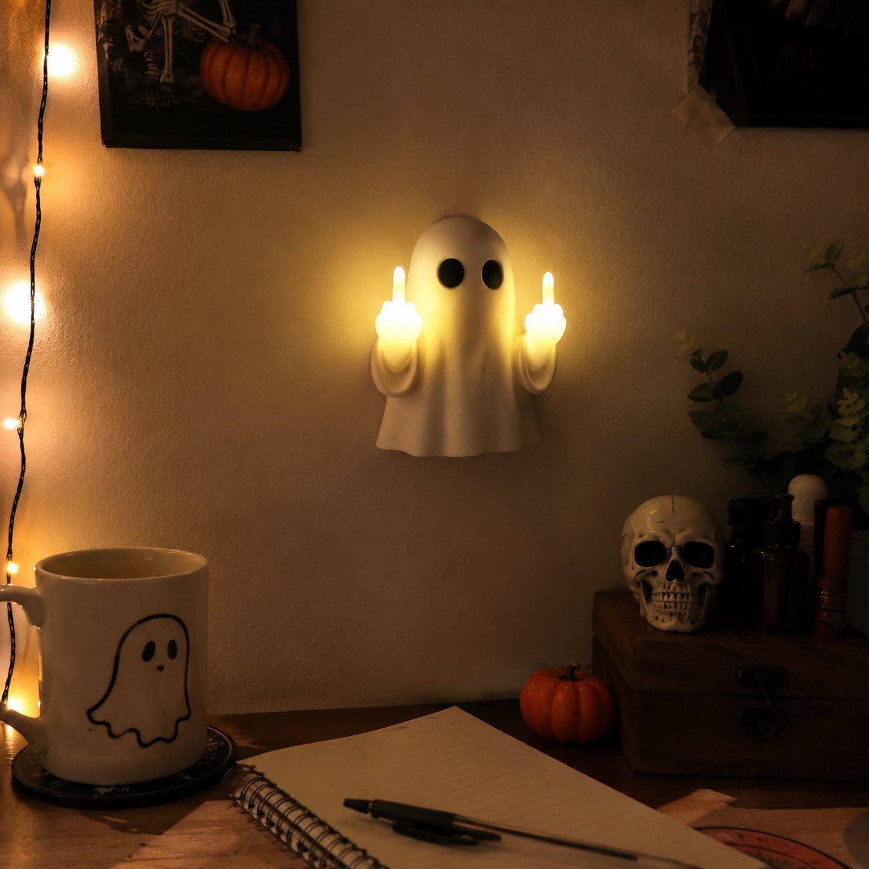 Funny Middle Finger Ghost customer display
