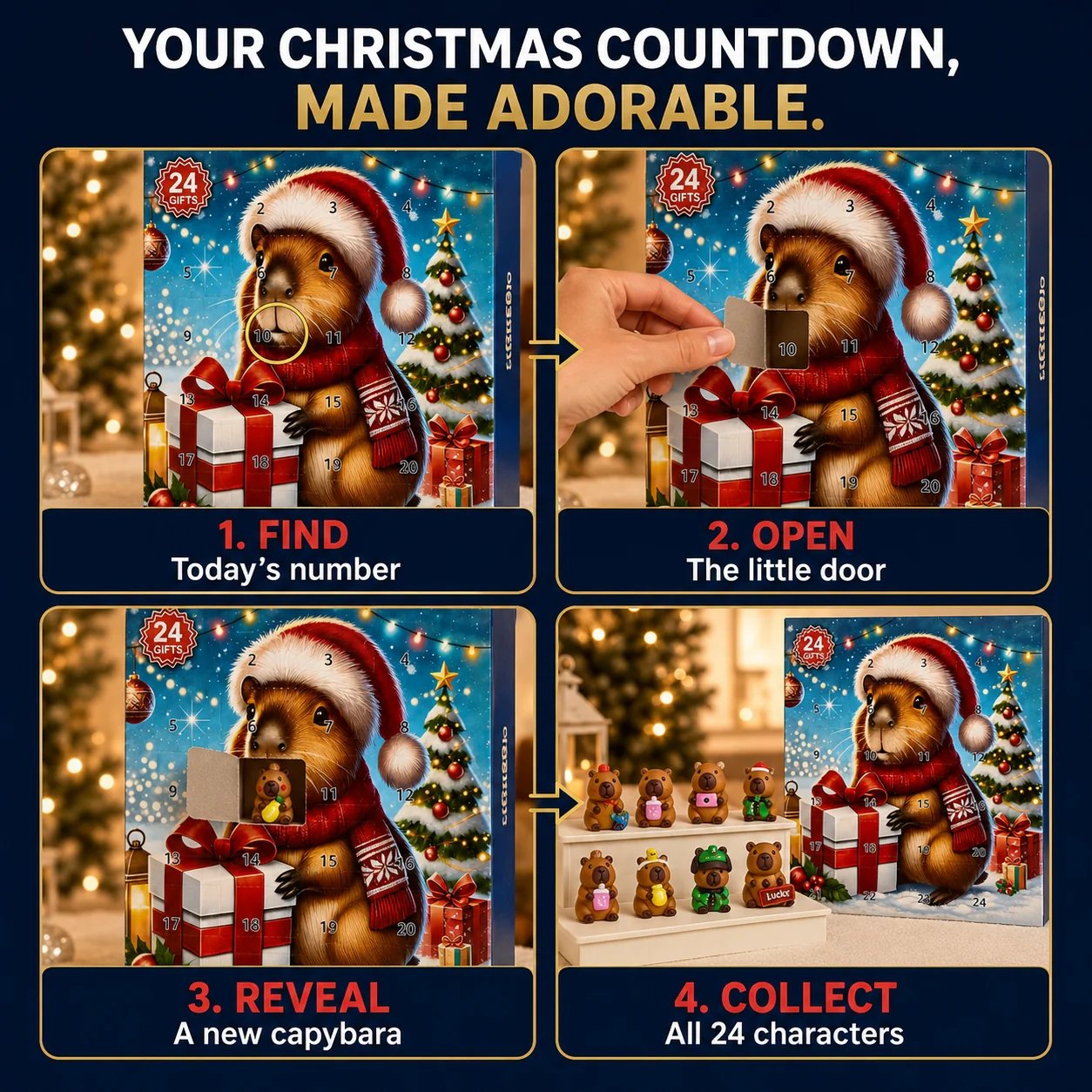 How to use 24 day capybara advent calendar