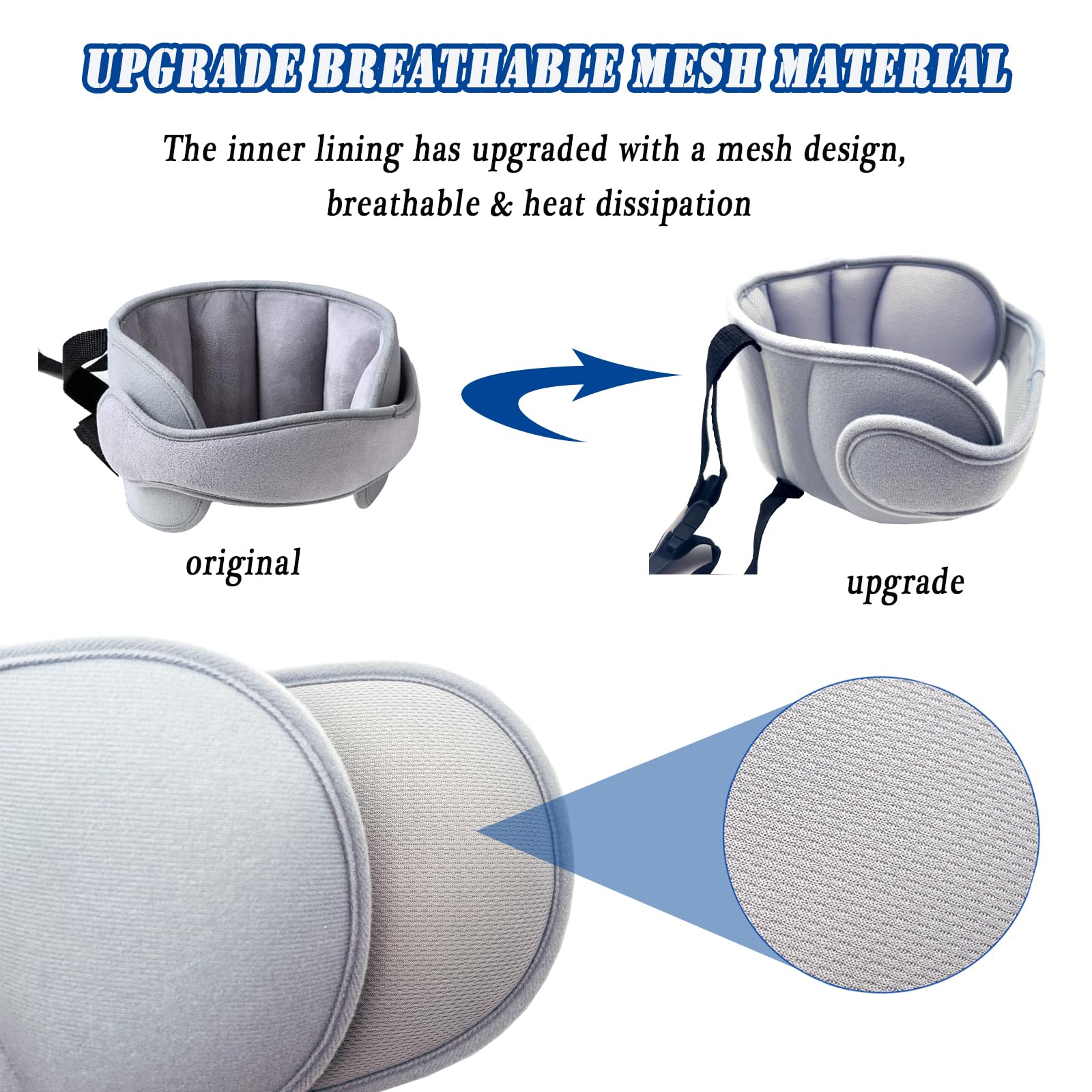 Upgraded breathable mesh fabric comparison detail