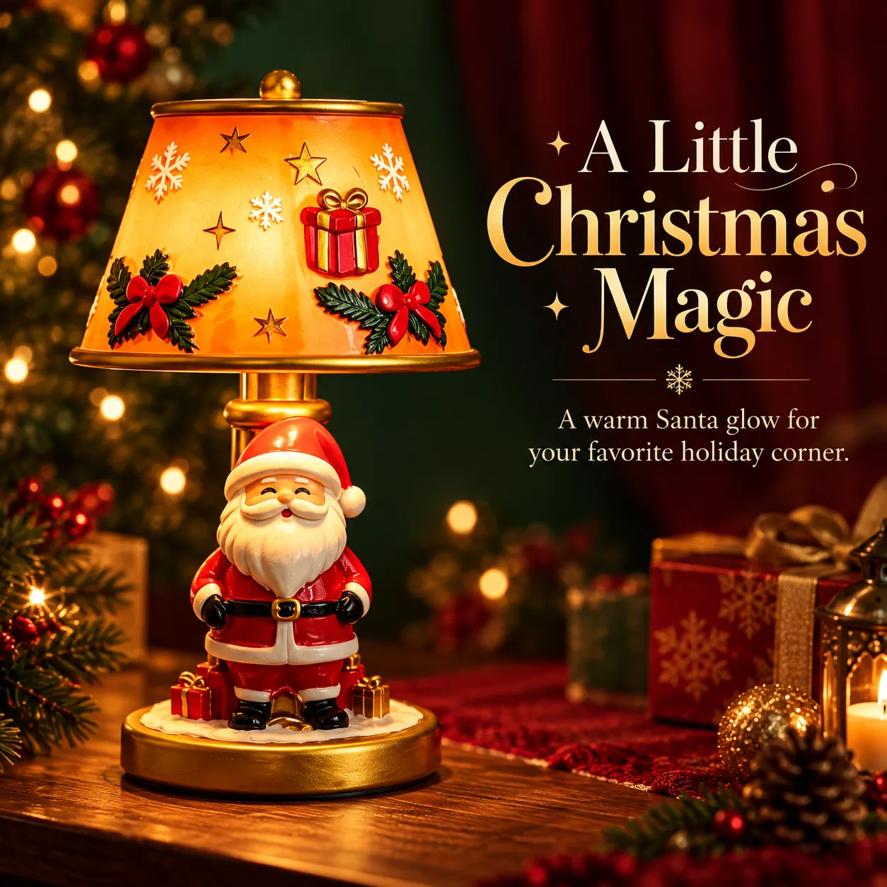 A Little Christmas Magic - A warm Santa glow for your favorite holiday corner