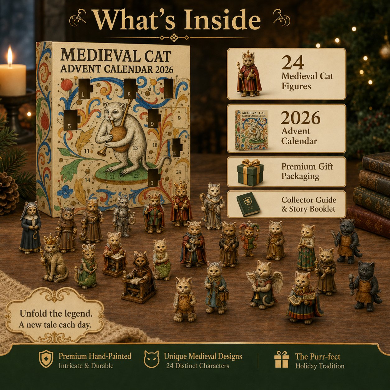 Medieval Cat Advent Calendar 2026 – 24 Historic Cat Charms