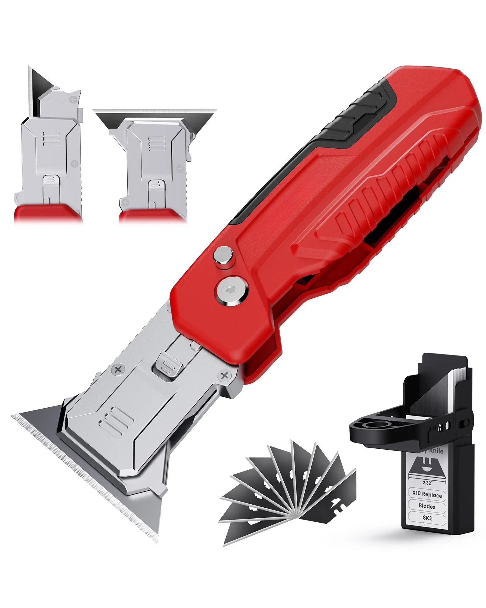 2-in-1 Utility Knife and Scraper Multi-Tool with SK2 Replacement Blades