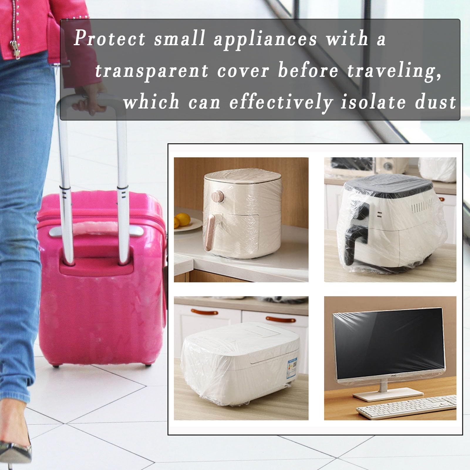 Protect small appliances and computer monitors before traveling or storage