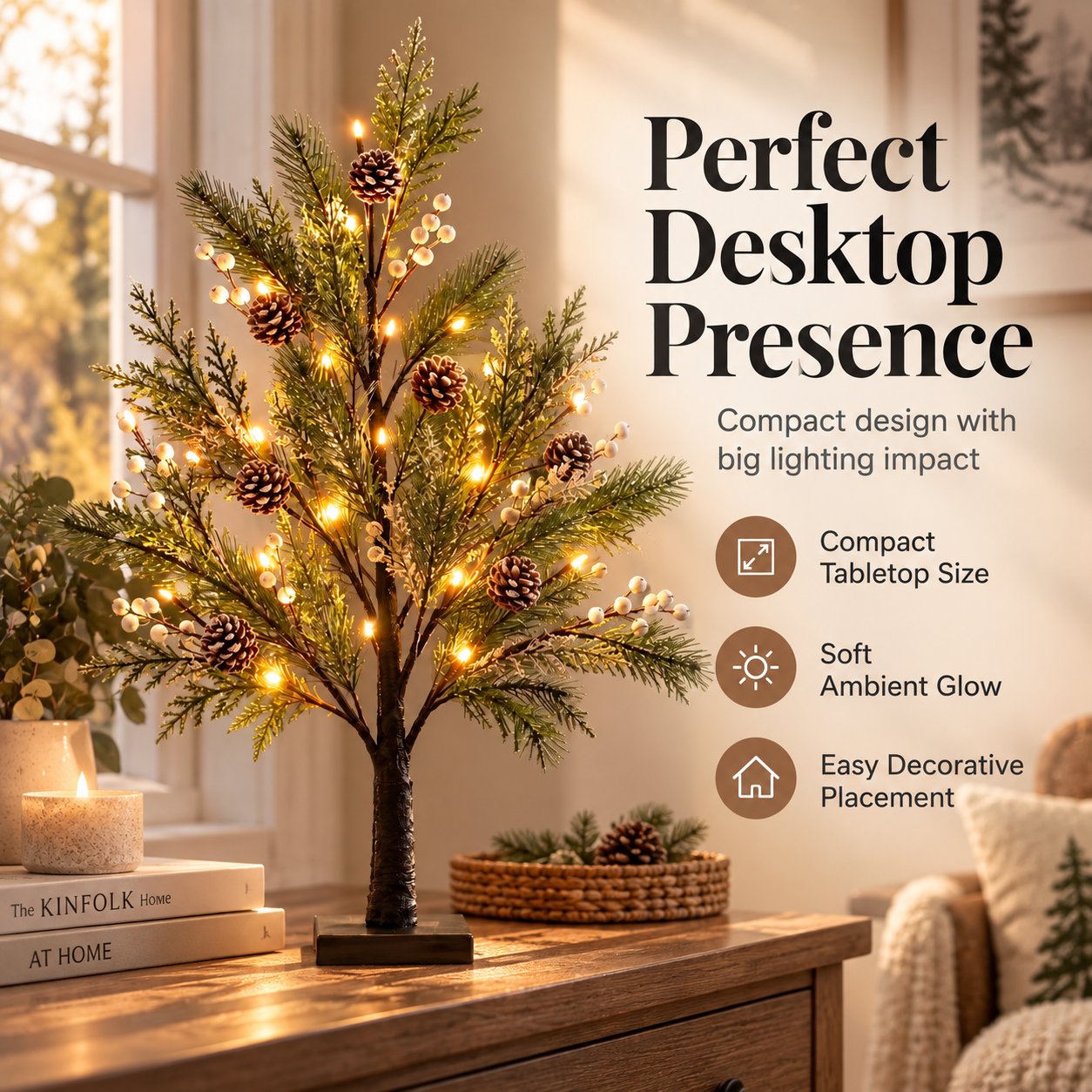 Lampe arbre LED sur bureau