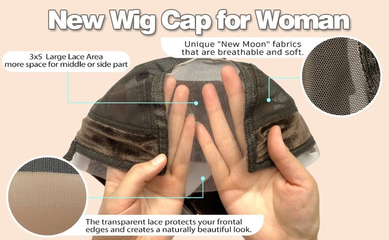 Product Introduction of 【Spring Sales】Wig Grip Cap For Keeping Wigs In Place More Full Cap-wide Transparent Lace For Frontal Closure Lace Wig Brown/Black No Glue Need Reuseable Lightweight And Breathable Fits The Scalp To Avoid Embarrassing Moments 5