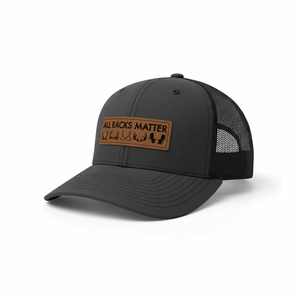All Racks Matter Leather Patch Trucker Hat