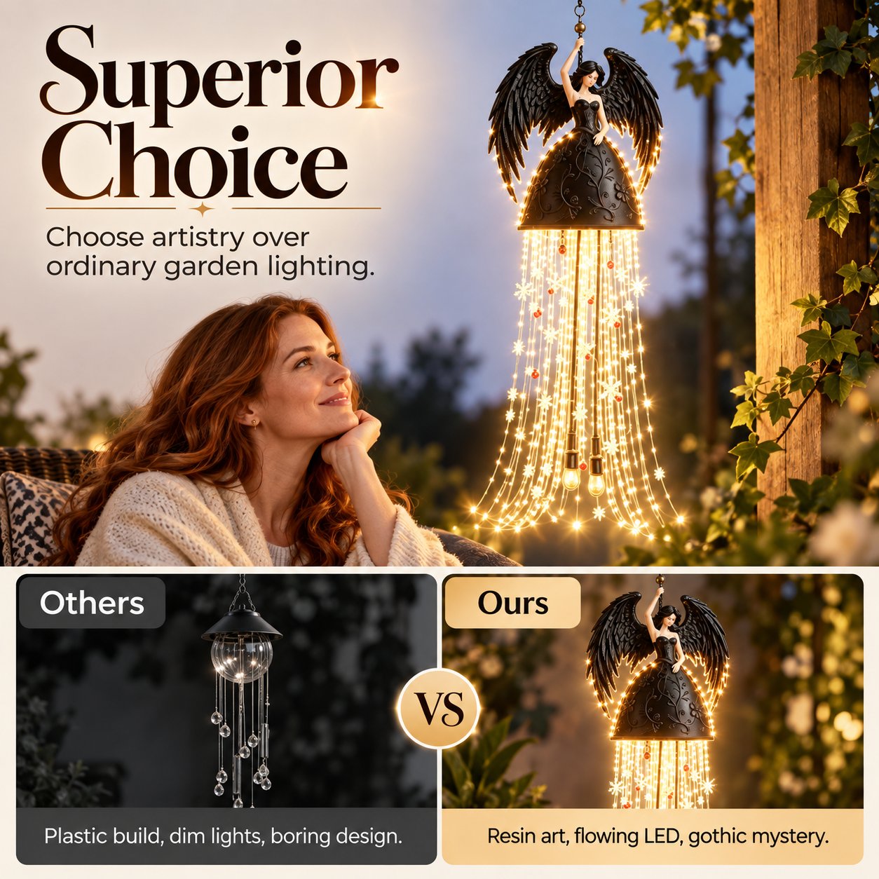 Gothic Angel Lamp Comparison