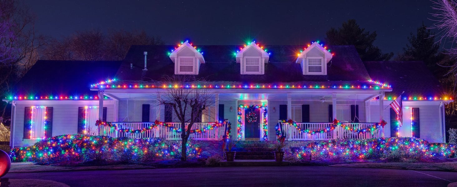 multicolor chrismtas lights ourdoor