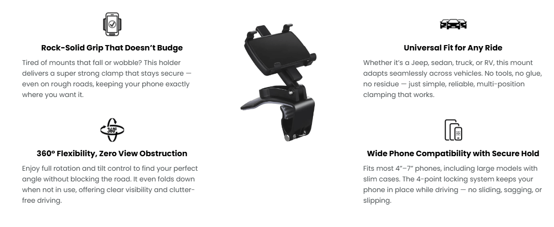 🔥Last Day 50% OFF🔥 Universal 360° Dashboard Phone Holder.