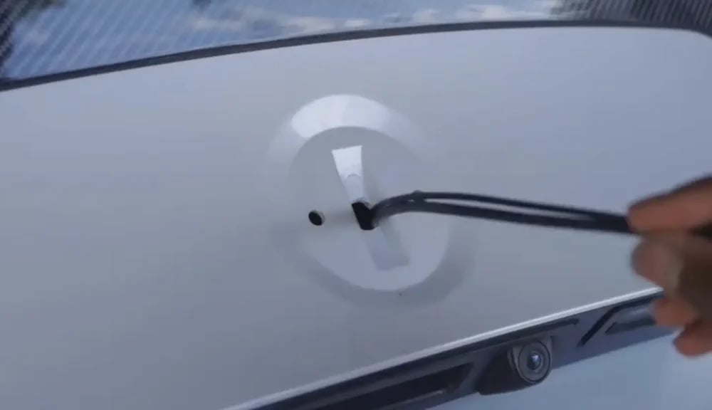 Vehicle surface damage caused by drilling