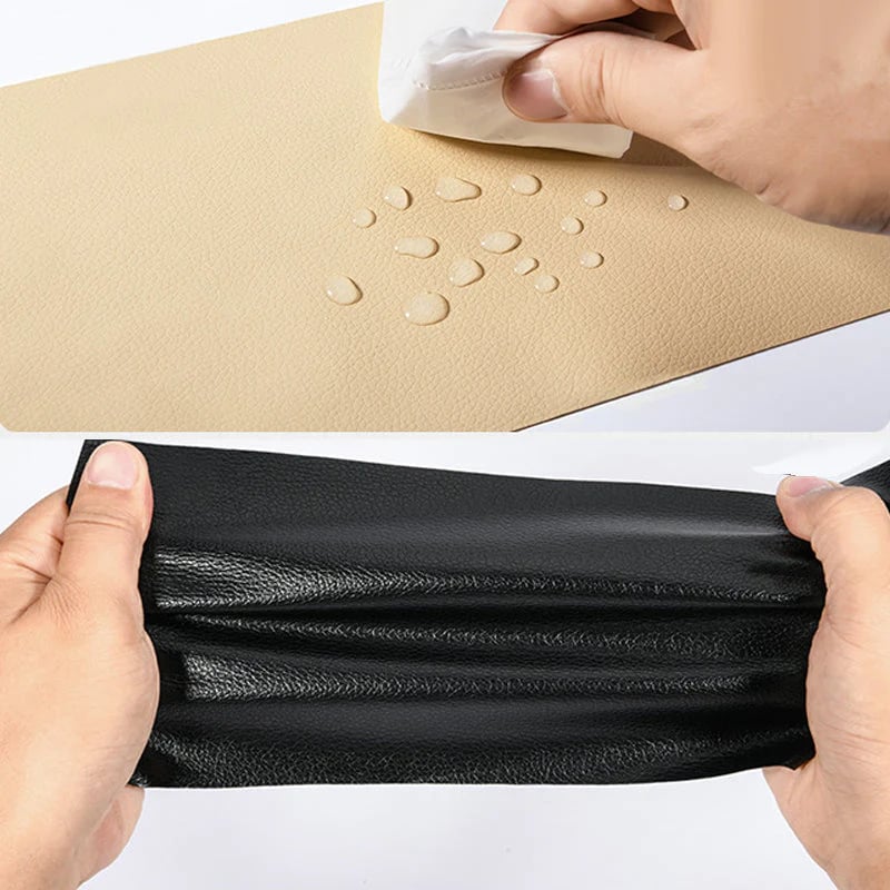 Leather repair tape covering damaged and worn furniture surfaces