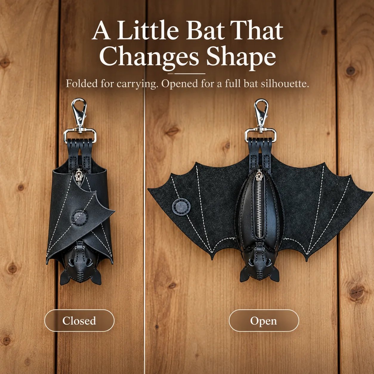 🦇Foldable Bat Wing Coin Purse With Clip