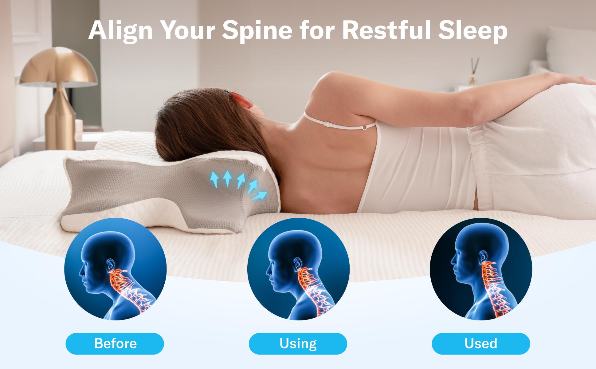 Contour pillow supporting natural sleeping alignment
