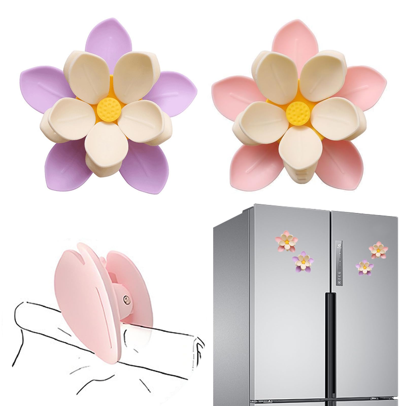 3D Sakura Flower Petal Clips and Magnetic Bases