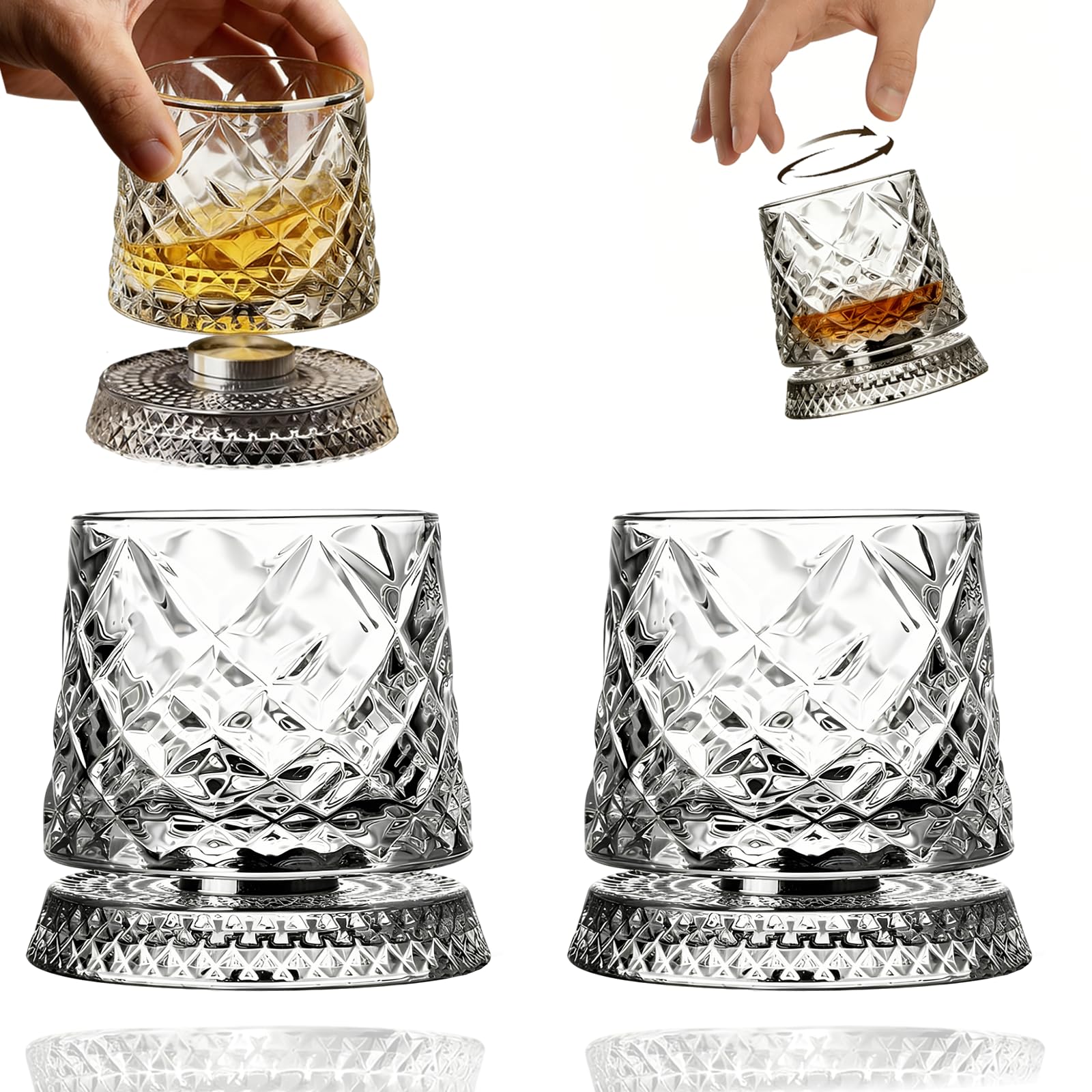 360 Degree Swirling Whiskey Glass Feature
