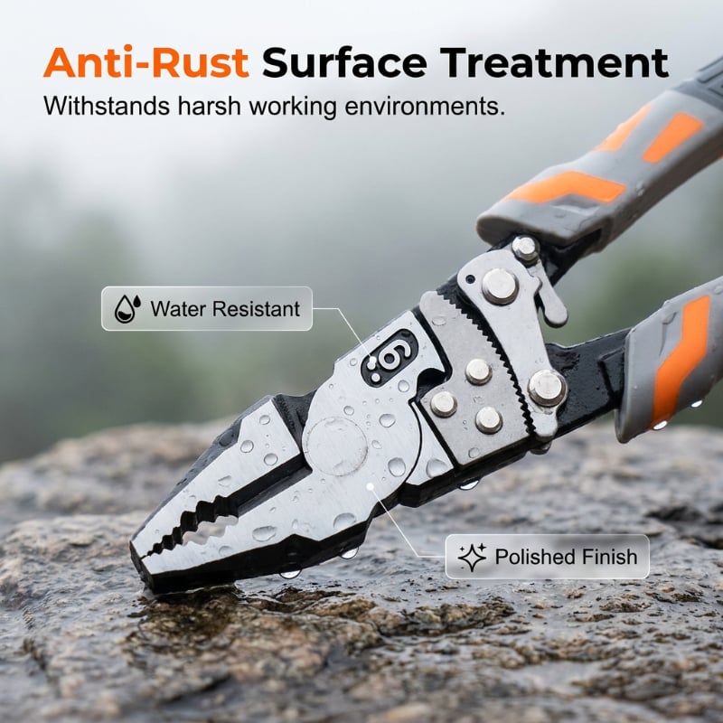 Protective surface treatment on industrial ratchet pliers
