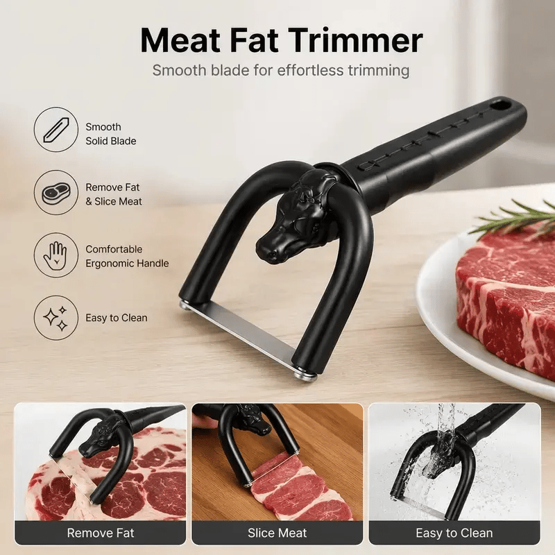 Meat fat trimmer used on different cuts