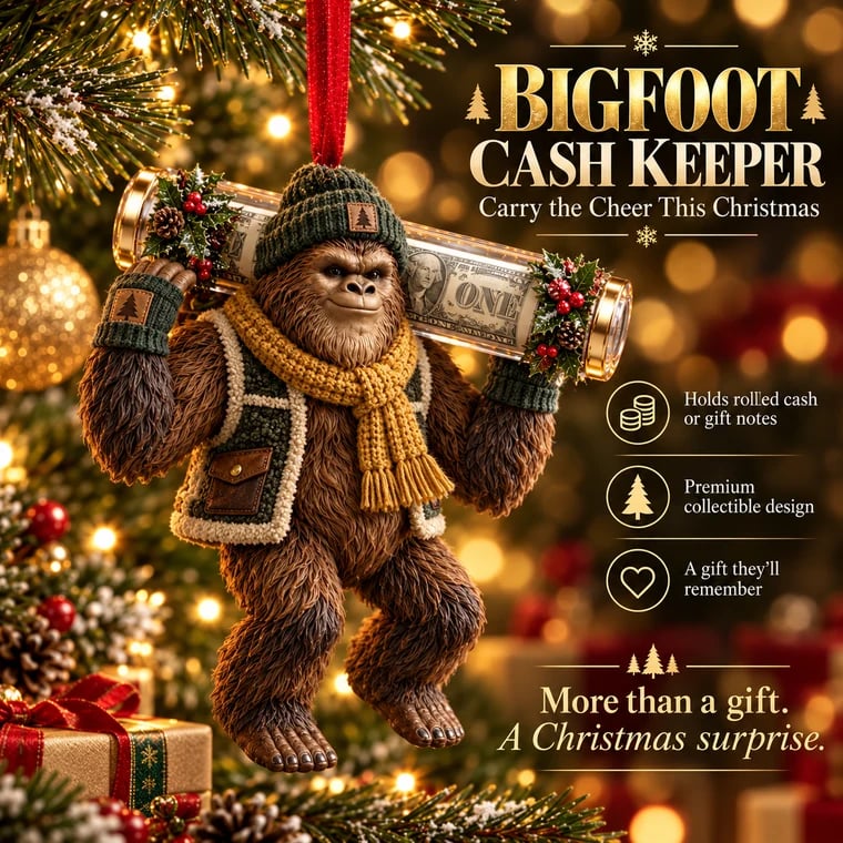 🌲 Pine Ridge Porter Bigfoot Cash Keeper ornament
