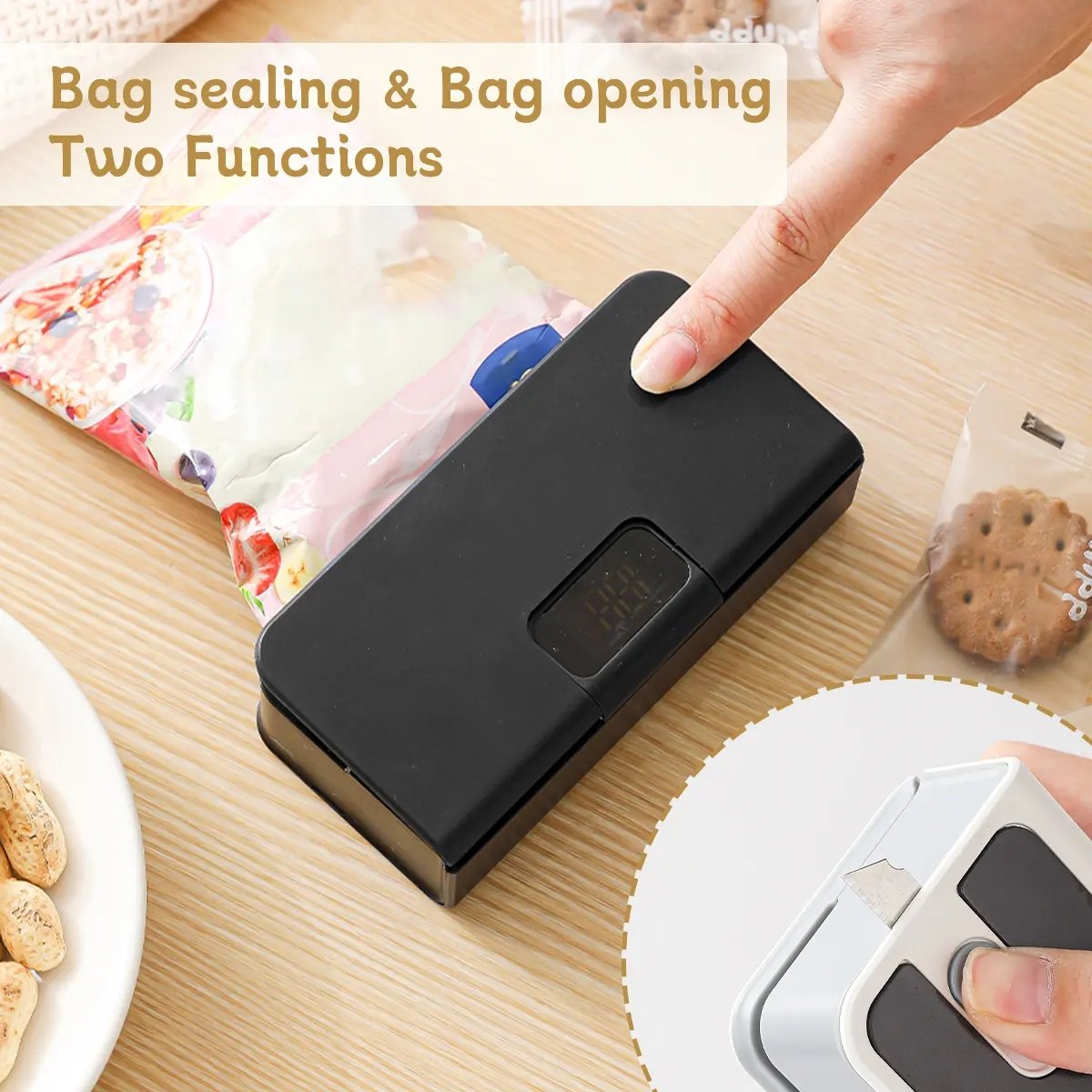Bag sealing and opening functions