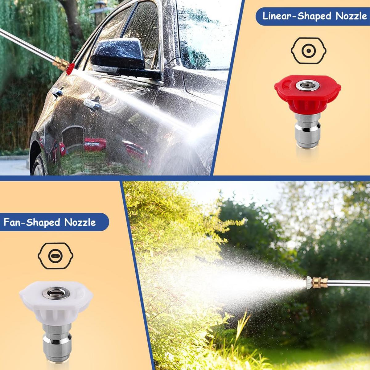 【FaddishDeal】Jet Nozzle Power Washer for Garden Hose, Includes 2 High-Pressure Nozzles and Quick Connectors | Hydro Jet High Pressure Washer Tools.