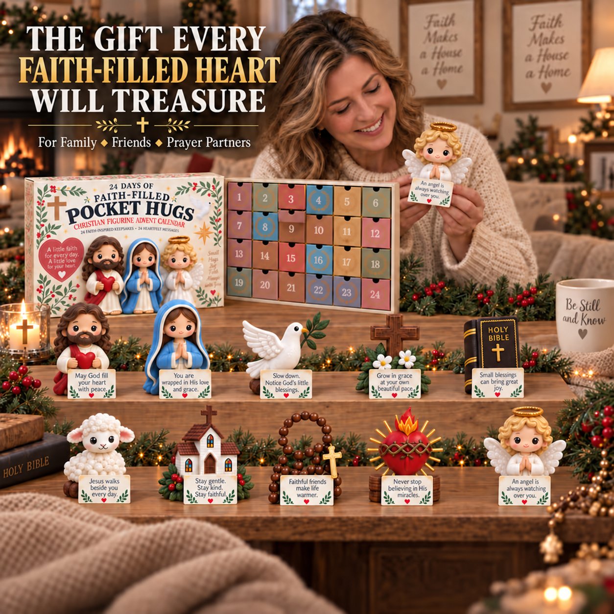 Faith-filled Pocket Hugs features and meaningful Christian details