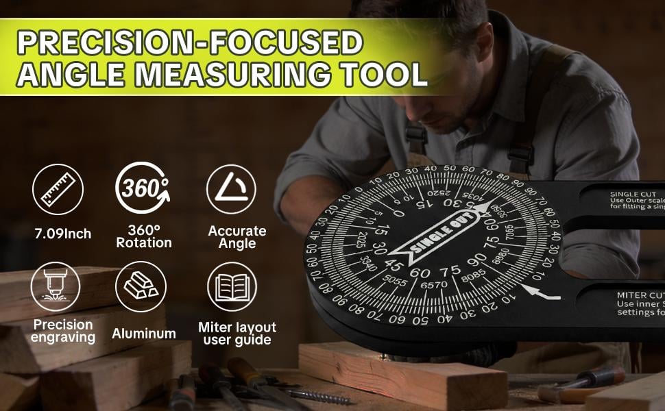 Aluminum miter saw protractor feature overview