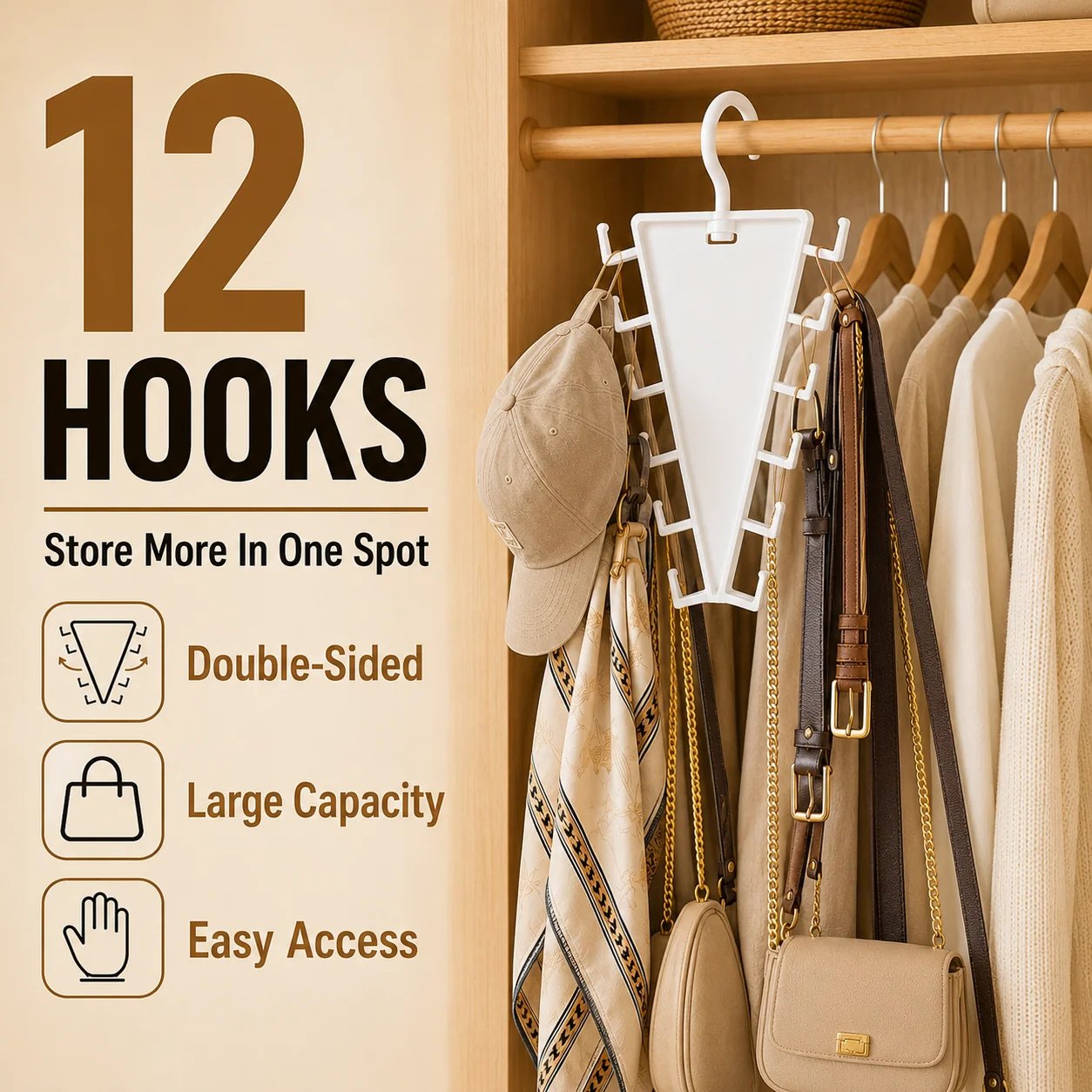 12 hook accessory organizer