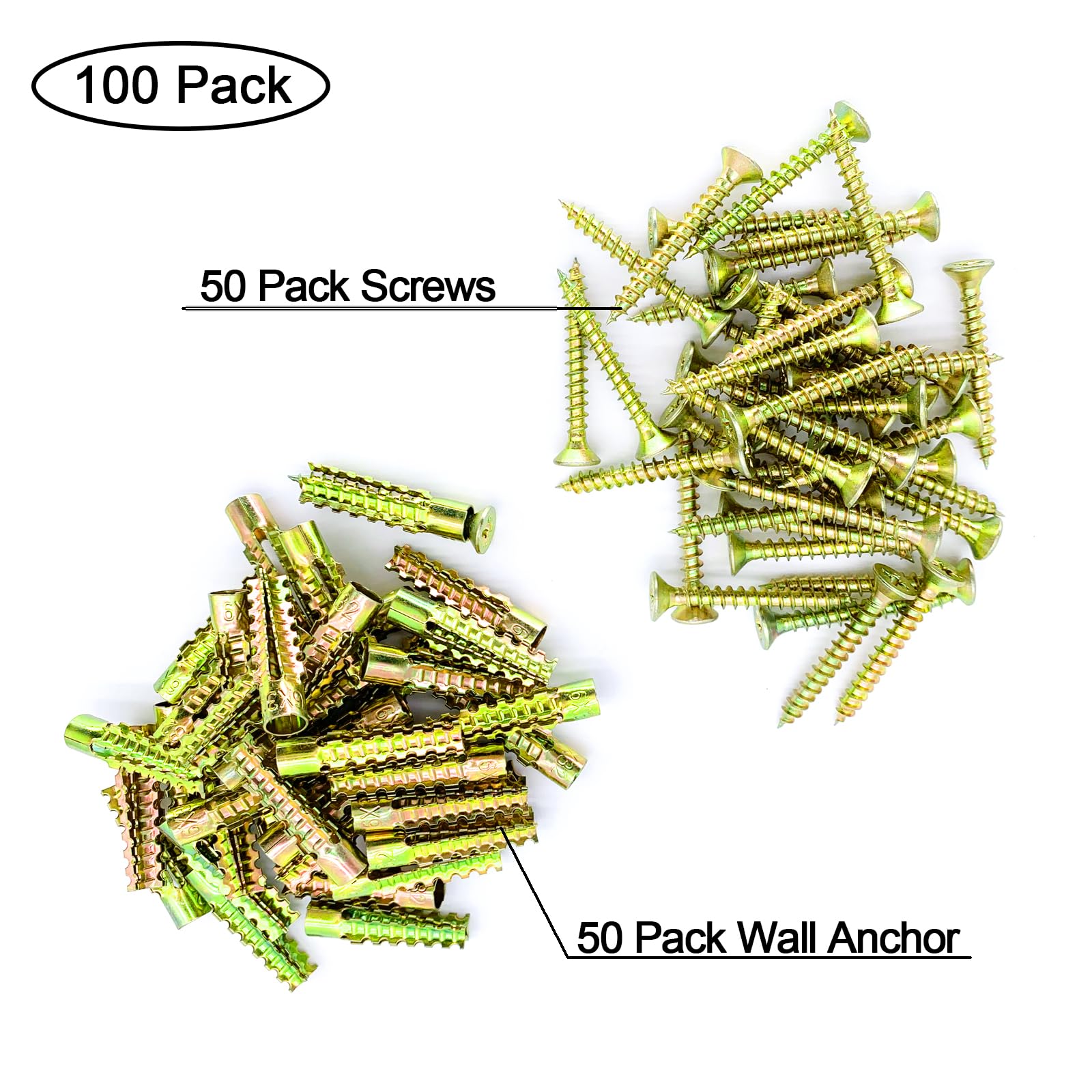 50 Pack Anchors and 50 Pack Screws