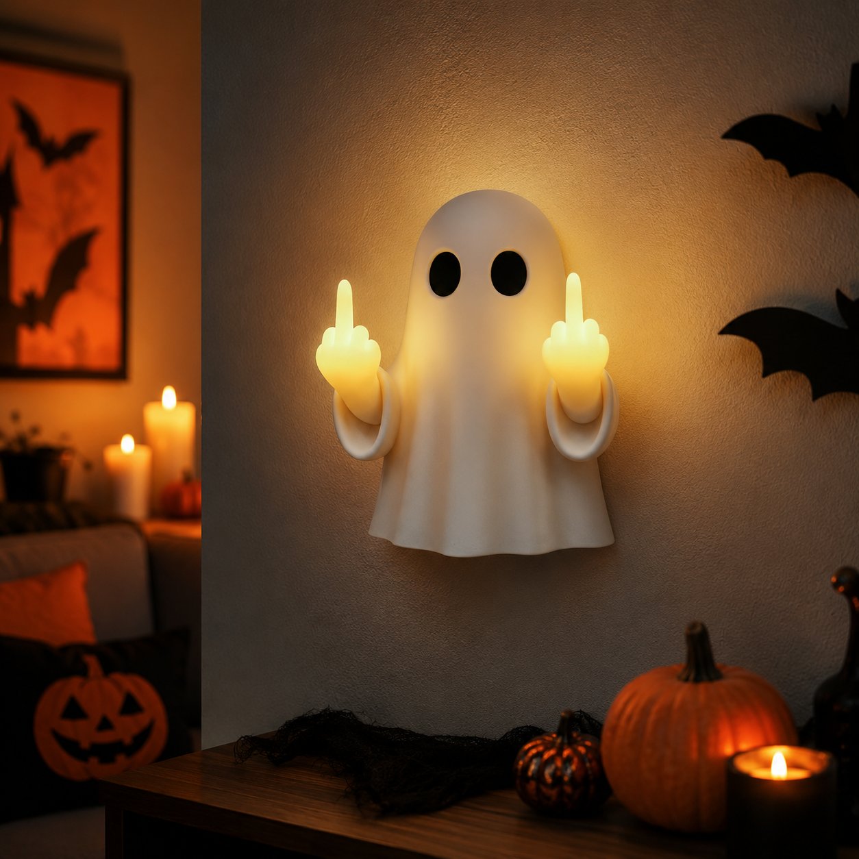 How to display Funny Middle Finger Ghost Night Light