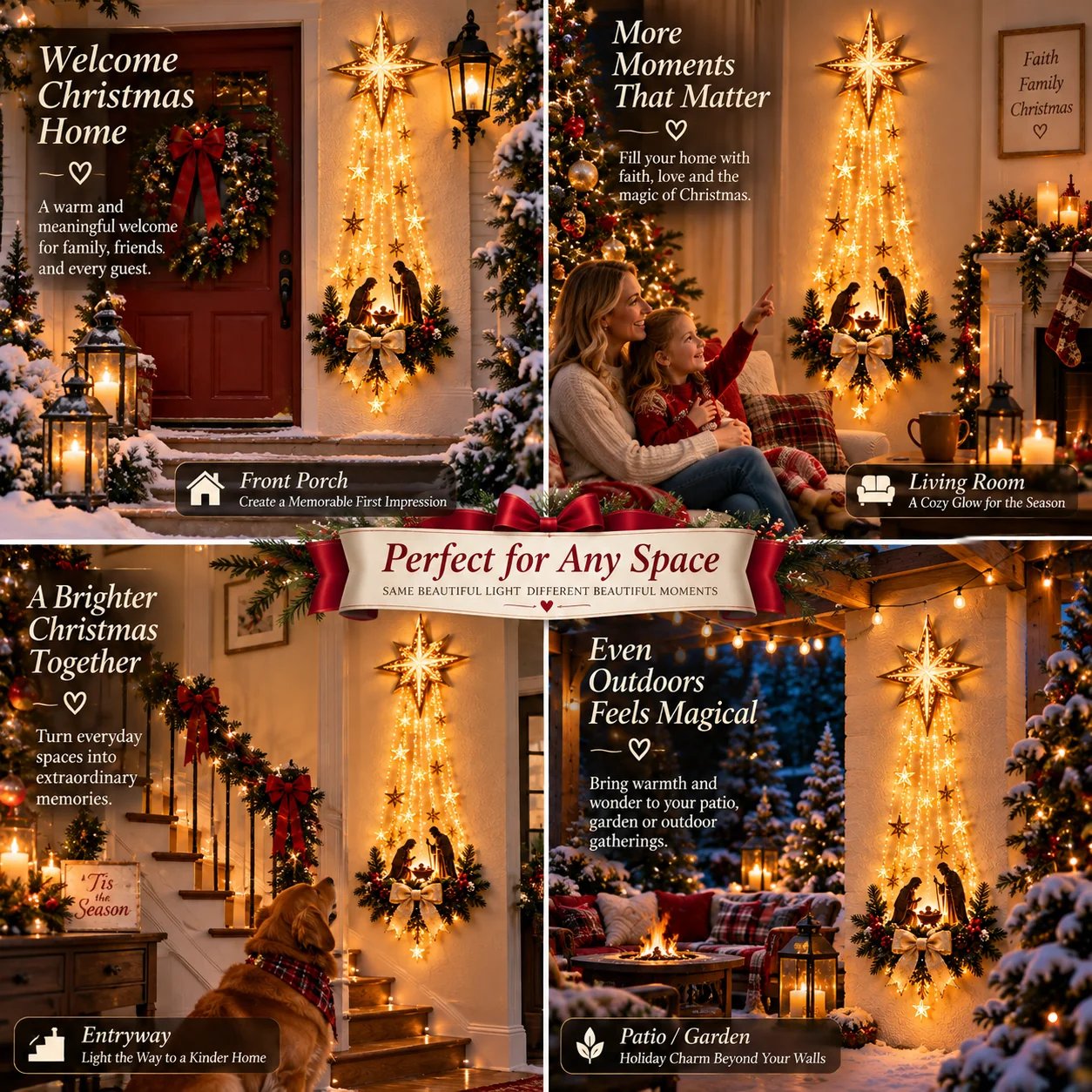 Tall Nativity Christmas wall decor