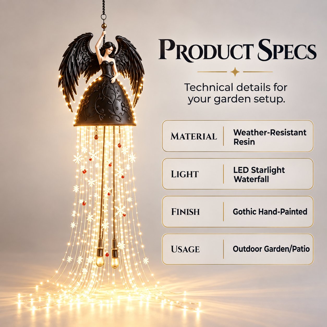 Gothic Angel Lamp Specifications