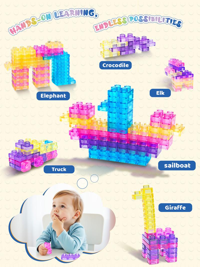 JOY SPOT Soft Jelly Blocks , Squishy Multi-color Stacking Jelly Building Blocks Toy Set, Non-toxic Sensory Tactile Play Toy Safe Squishy Squeezable & Stretchable Fun, Puzzle Blocks for Kids Early learning Preschool STEM Creative Construction Age 2+