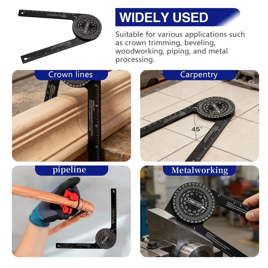 Angle finder used in carpentry and renovation projects