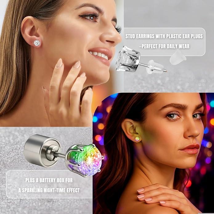 LED crown inspired stud earrings