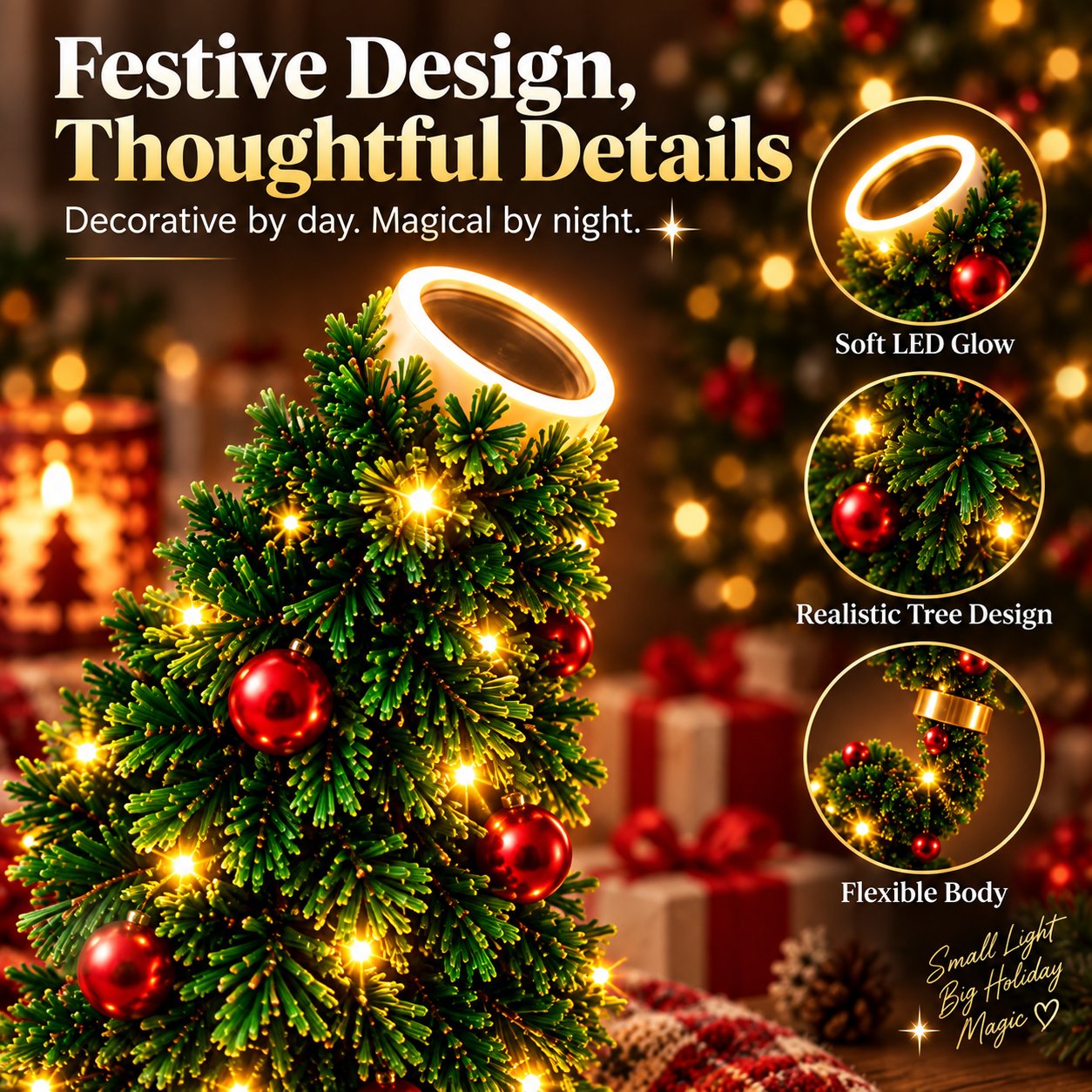 Decorative miniature Christmas tree projector